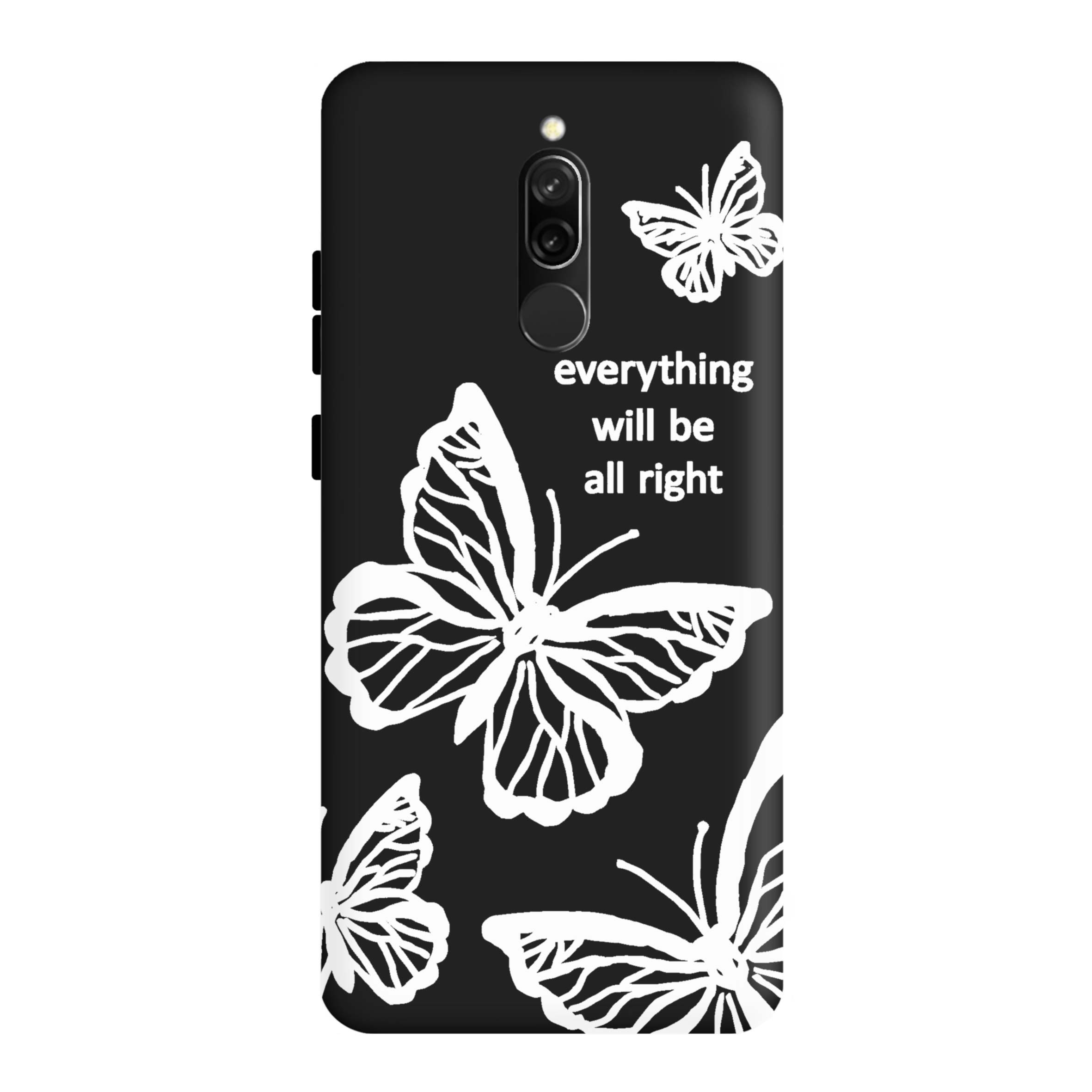 قاب گوشی شیائومی REDMI 8 طرح پروانه مشکی