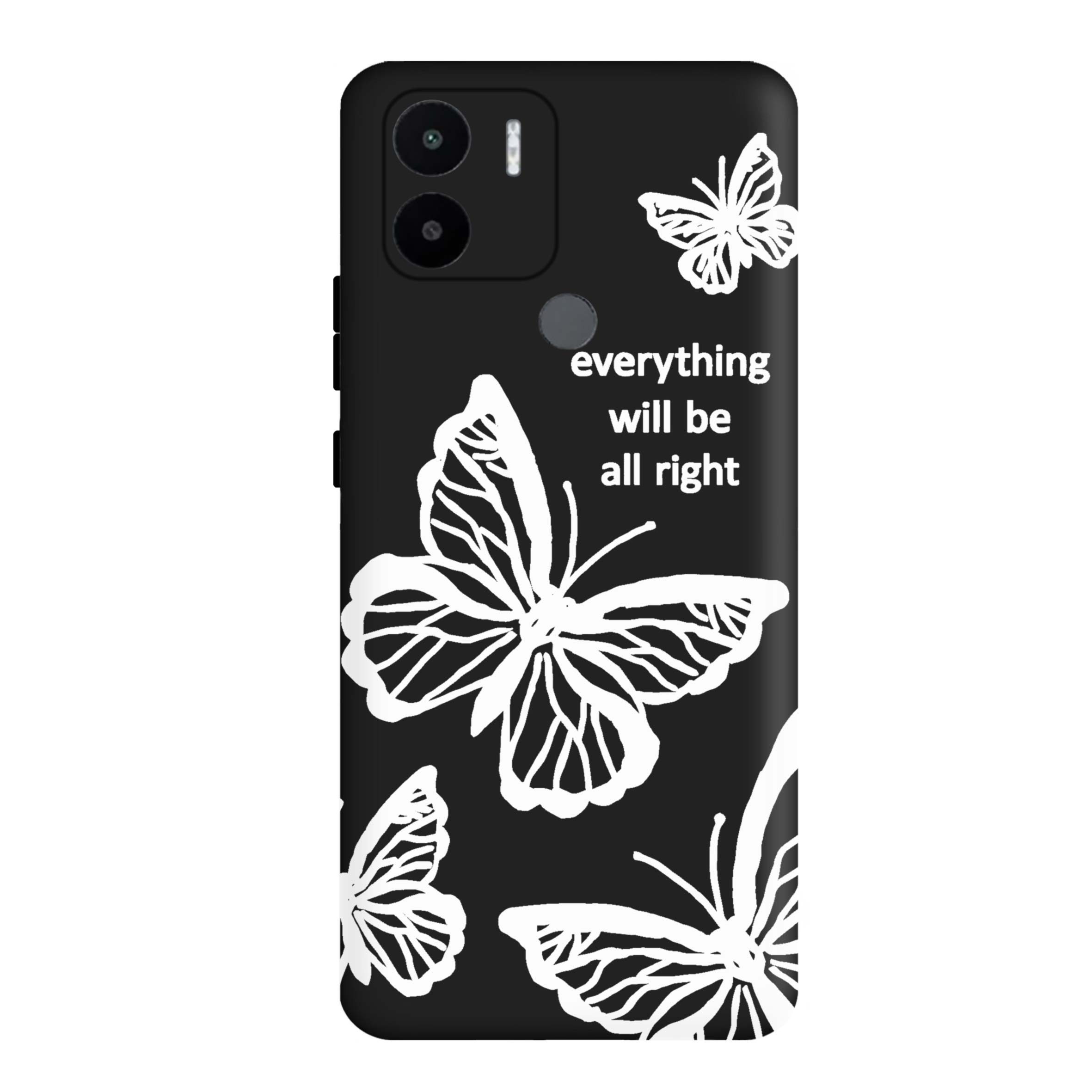 قاب گوشی شیائومی REDMI A2 PLUS طرح پروانه مشکی