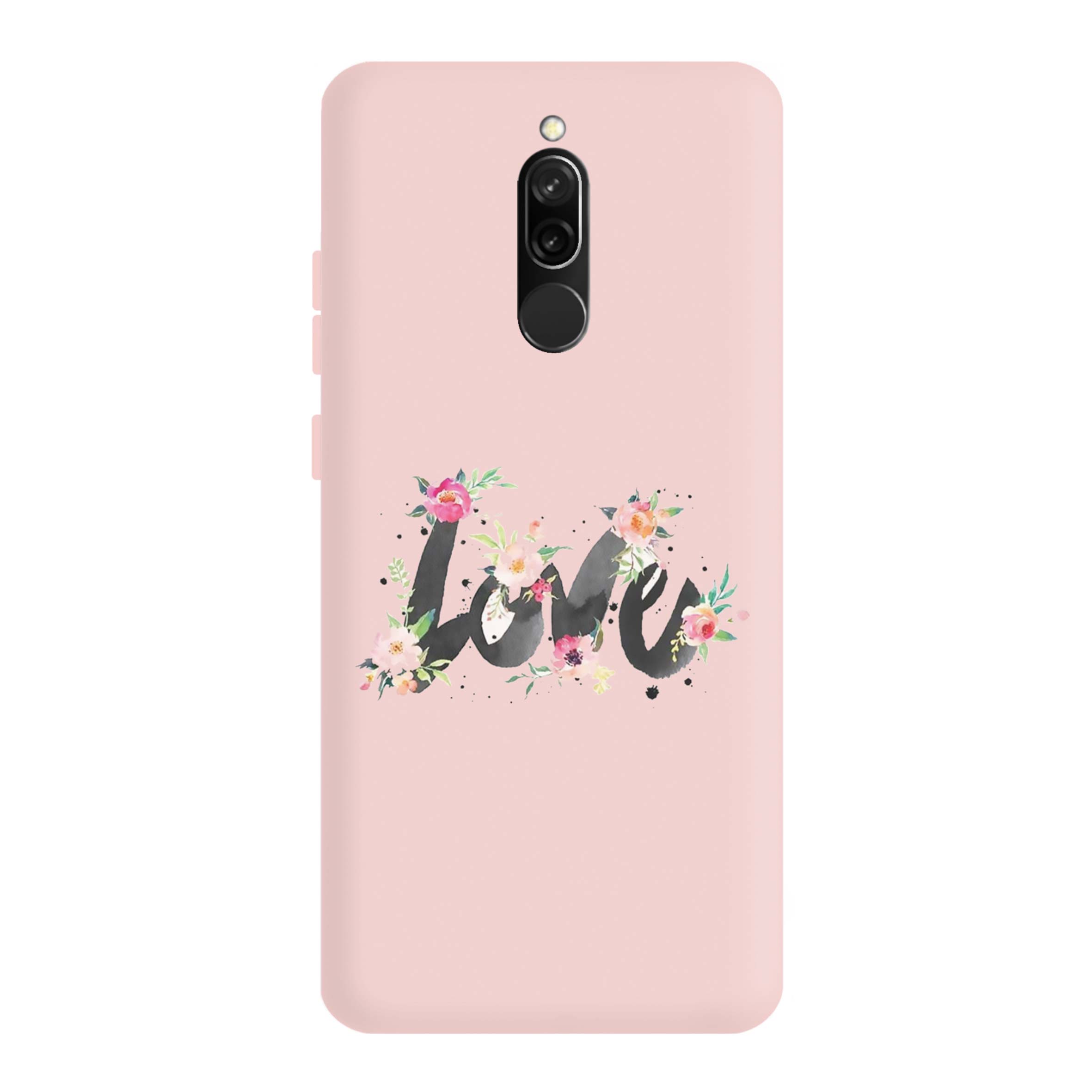 قاب گوشی شیائومی REDMI 8 طرح عاشقانه صورتی