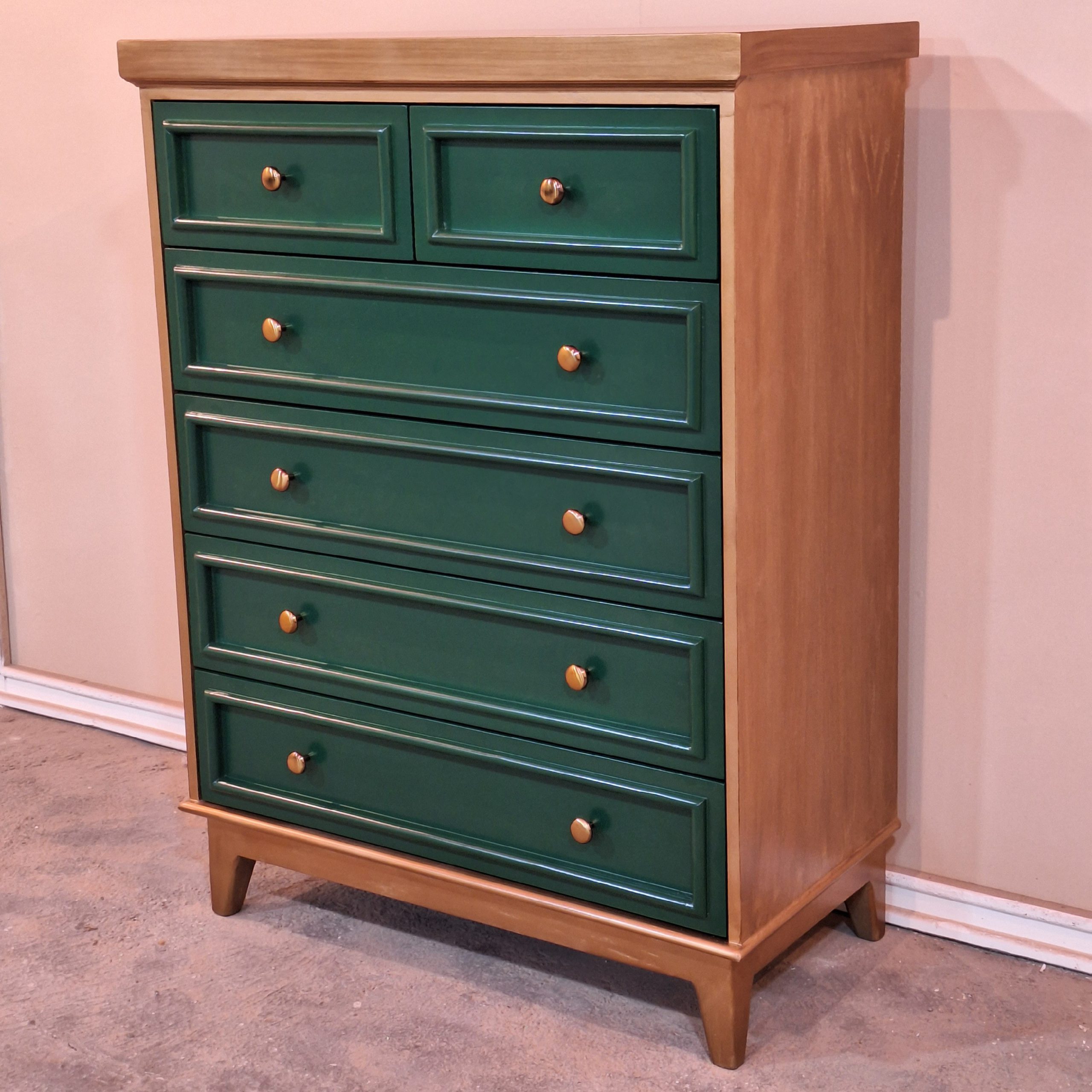 دراور لباس 6 کشو جادار سبز ابعاد 120.45.90