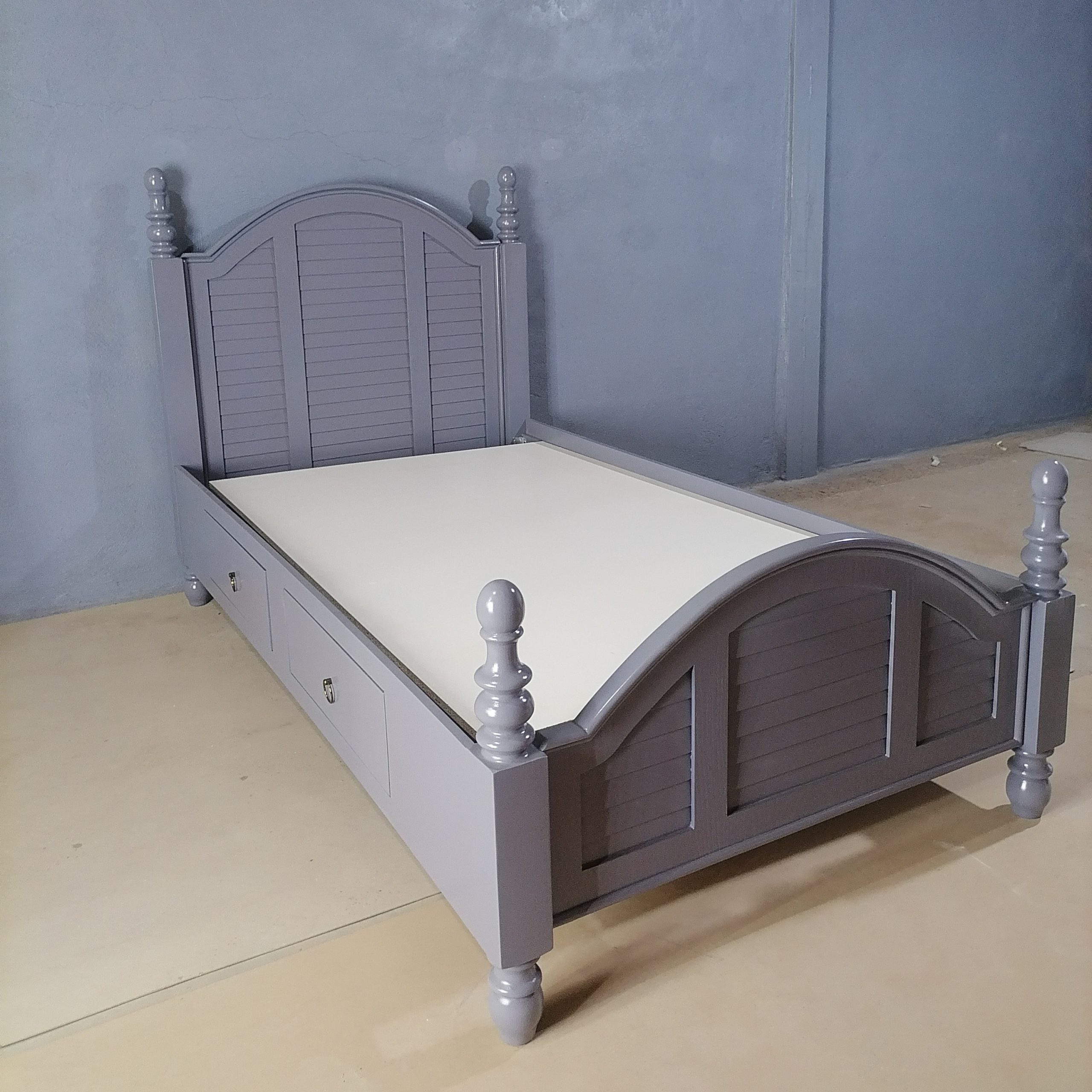 تخت خواب یک نفره پسرانه سایز 120 طوسی