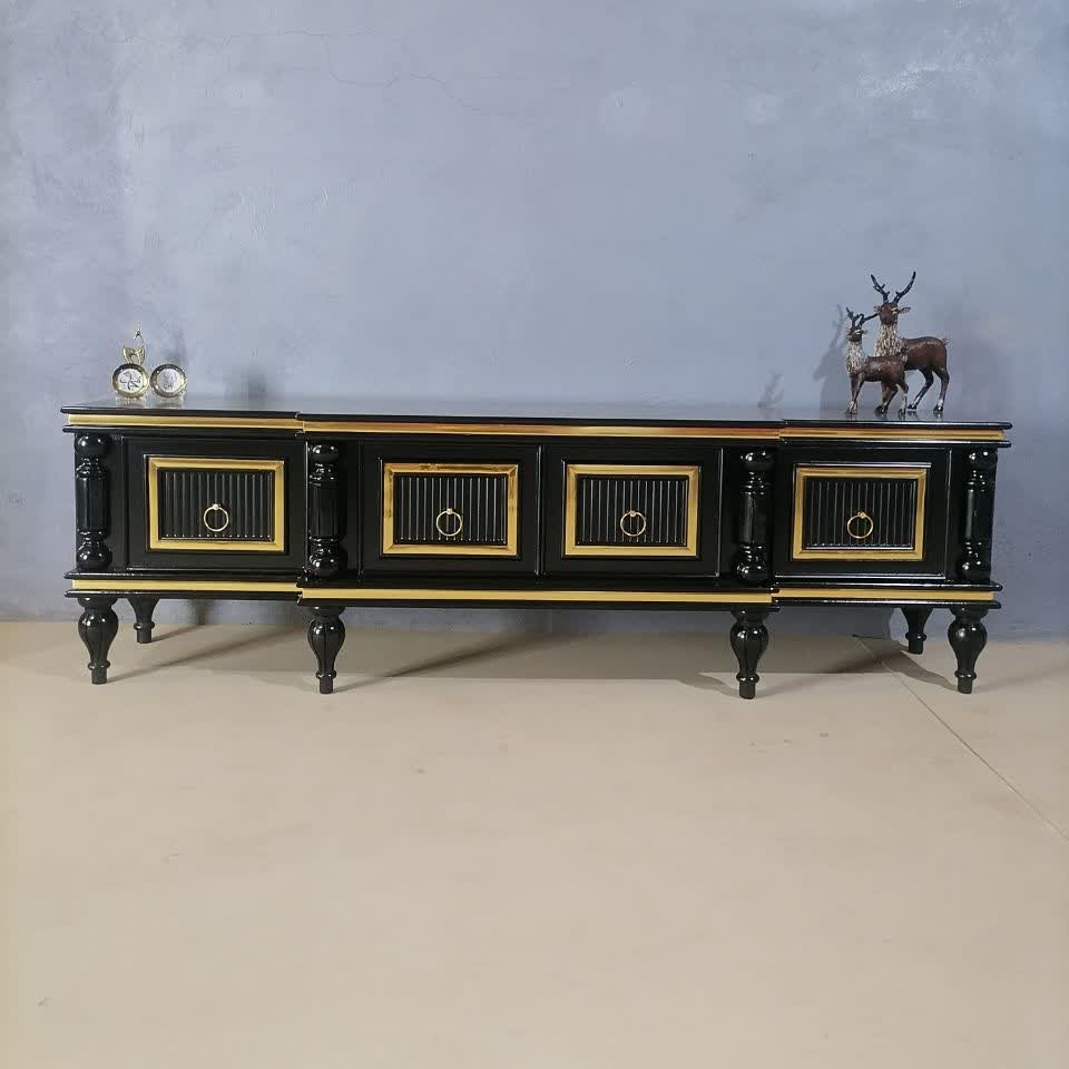 میز تلویزیون مشکی طلایی کلاسیک جدید