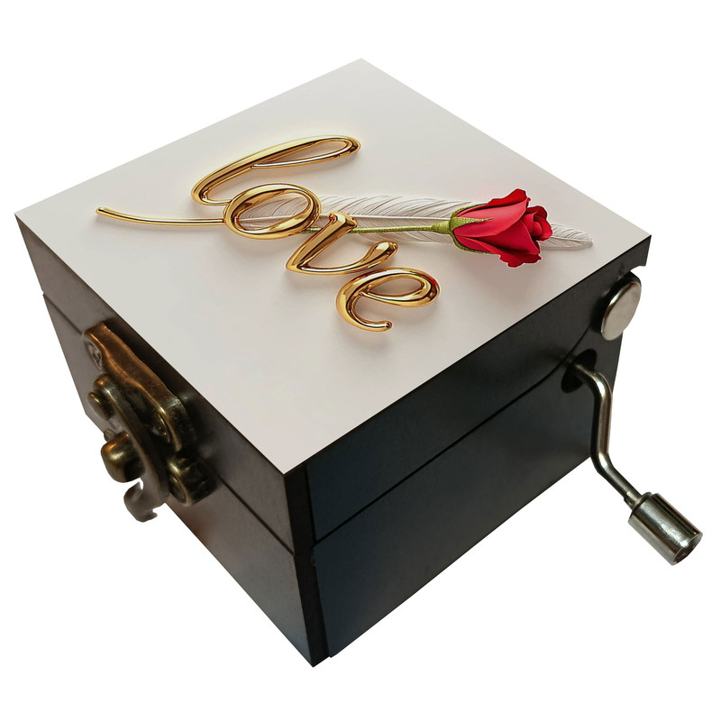 جعبه موزیکال مدل هندلی طرح love عشق گل کد 2026