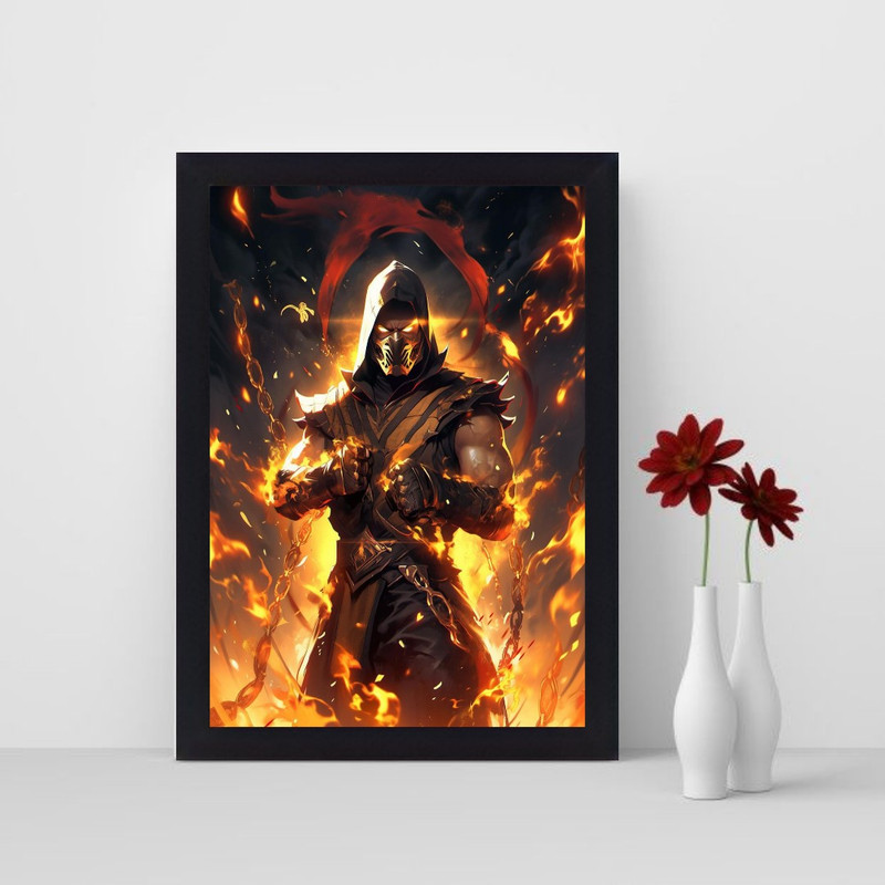 تابلو نوری گیم دکور طرح مرد آتشین مدل fire man