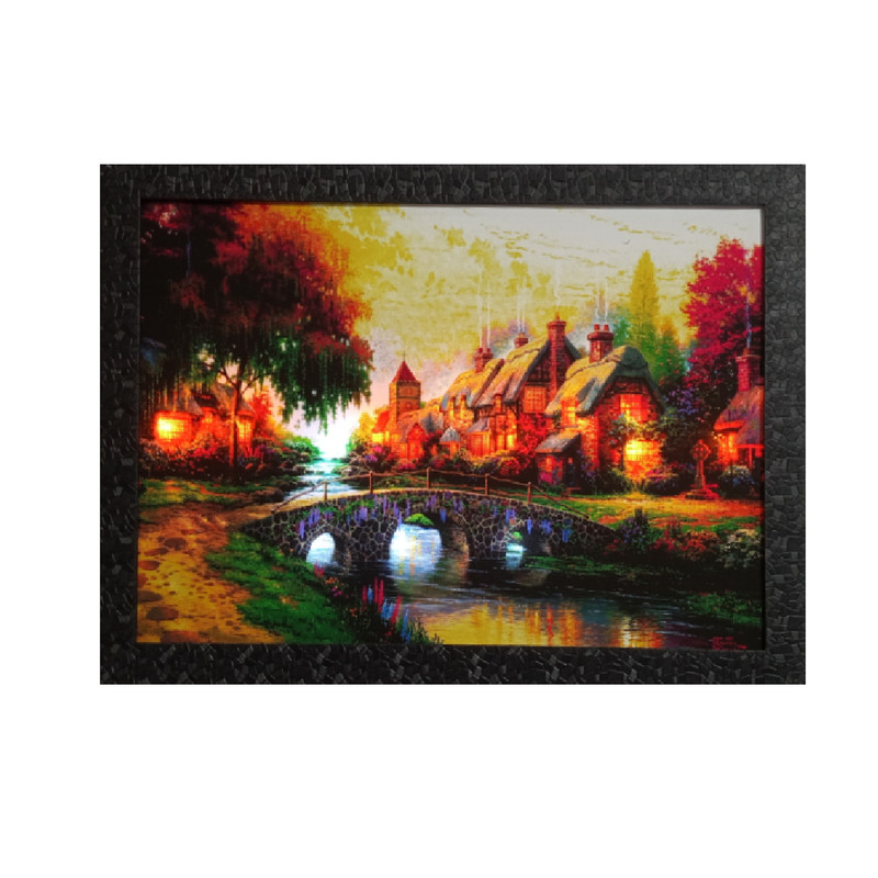 تابلو نوری مدل منظره کلبه