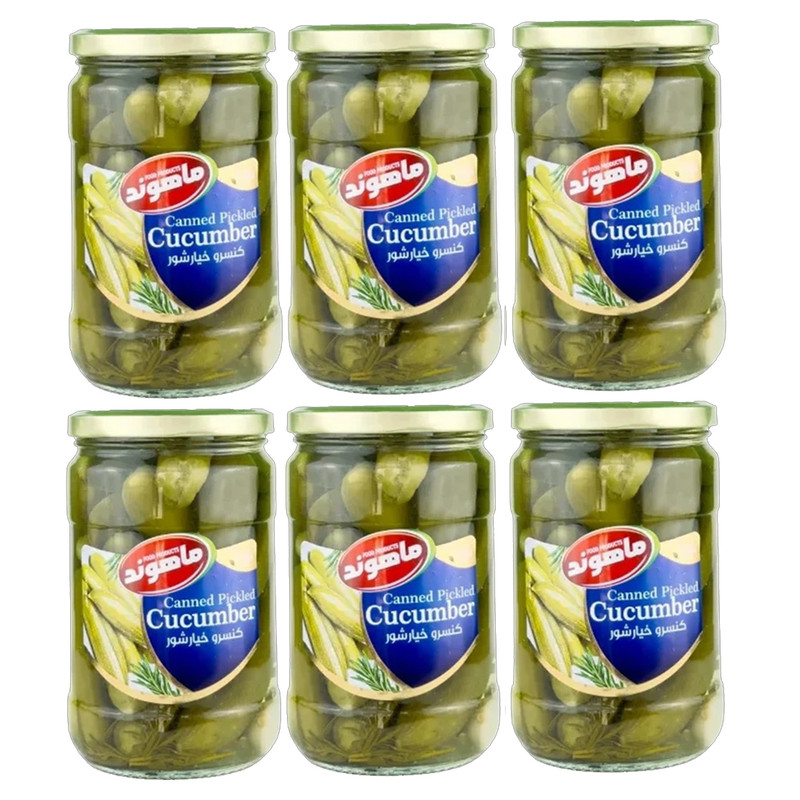 خیارشور نمکی ماهوند - 660 گرم مجموعه 6 عددی