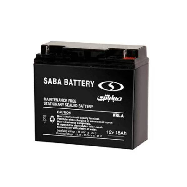 باتری UPS با ولتاژ 12 ولت و شدت جریان 18 آمپرساعت صبا باتری مدل 12V 18AH