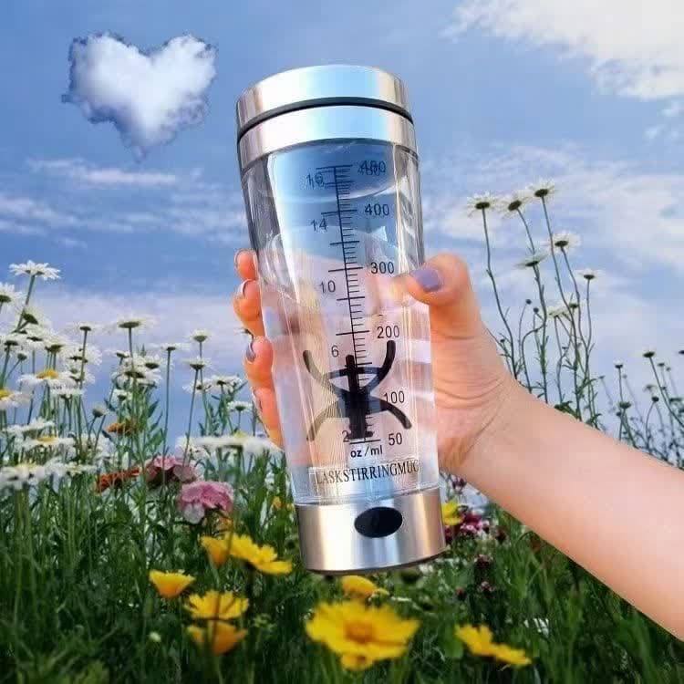 ماگ همزن دار آکرولیک بی دسته باطری خور