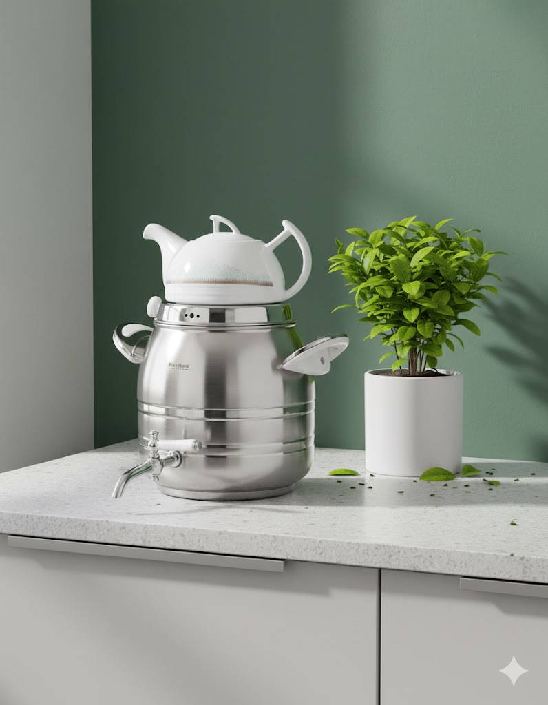 کتری و قوری استیل 6.5 لیتری نیوهوم NH19-1901