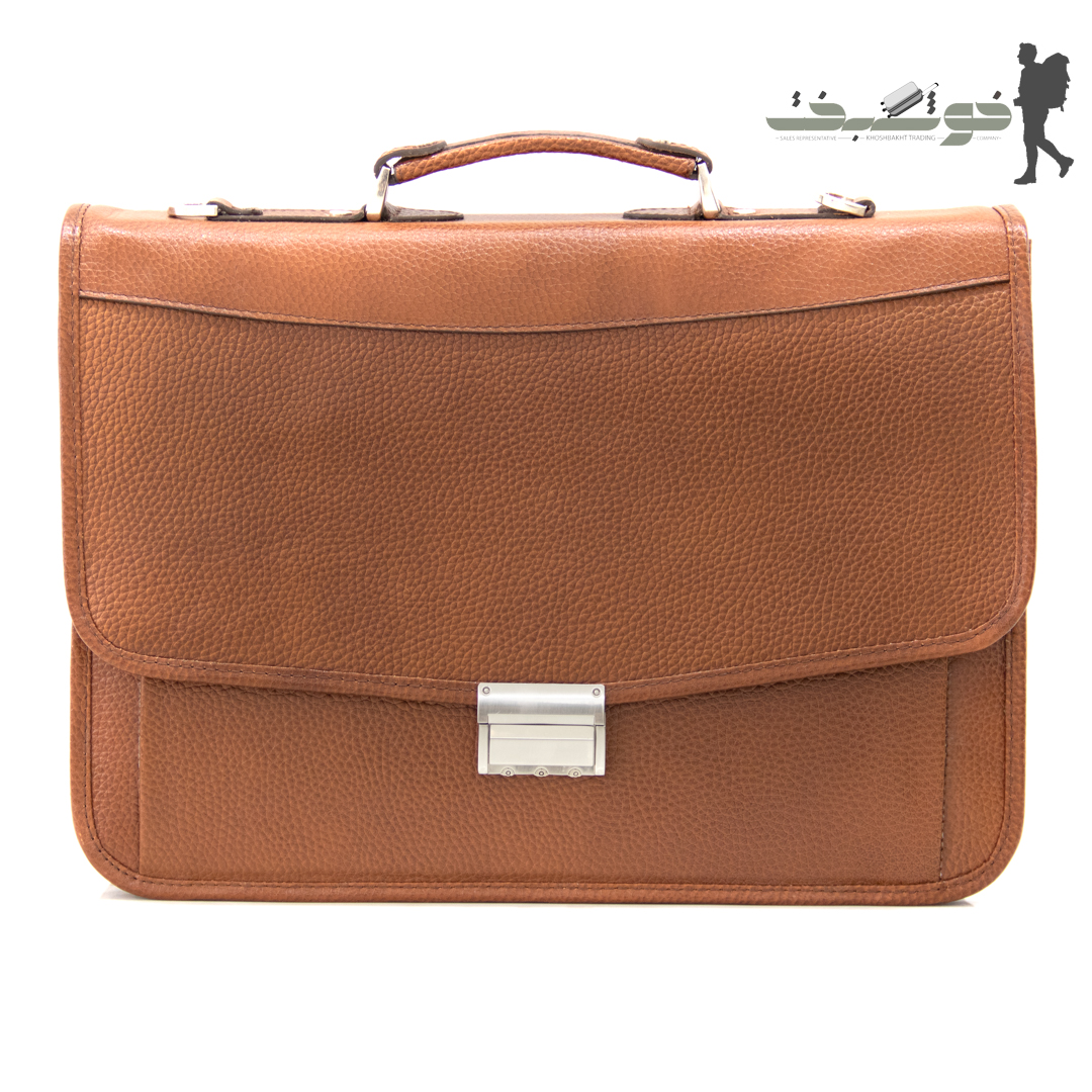 خرید کیف اداری سه تبله تک قفل چرم نوین