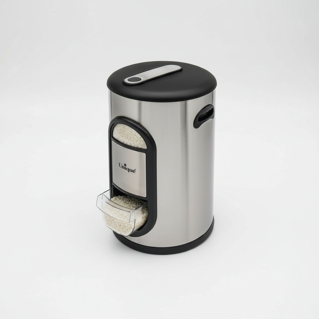 سطل برنج 10کیلویی پیمانه دار استیل یونیک کد UN-4440 (پس کرایه)