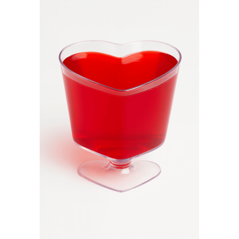 ظرف دسری کریستال ژله قلبی مدل جام پایه دار - 10 عدد