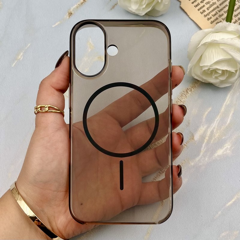 قاب گوشی iPhone 16 آیفون فول طلقی مگ سیف دار AVA طرح طلقی شیشه ای زیرباز شفاف کد 104751