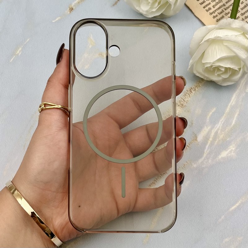 قاب گوشی iPhone 16 آیفون فول طلقی مگ سیف دار AVA طرح طلقی شیشه ای زیرباز شفاف کد 104749