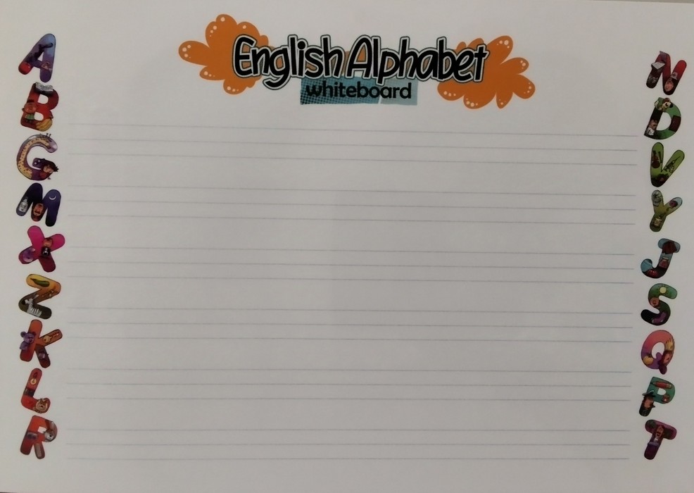 کتاب پوستر وایت بردی ENGLISH ALPHABET:حروف انگلیسی A3 (گلاسه)