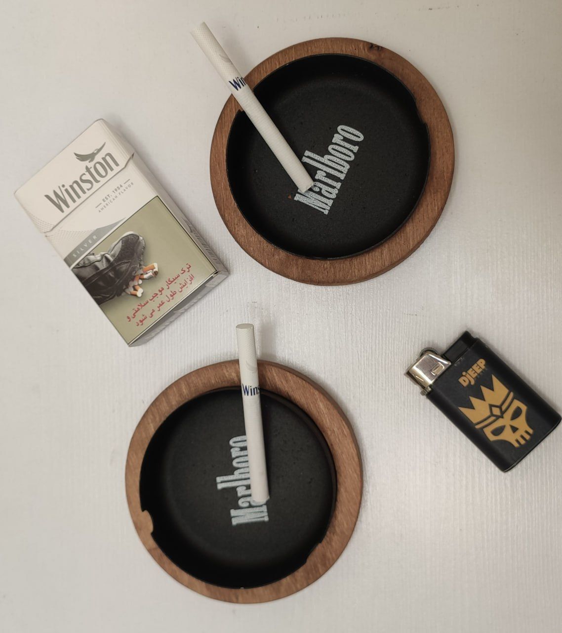 دیجی سیمیا - زیرسیگاری چوب و فلز (پست پیشتاز پس کرایه)