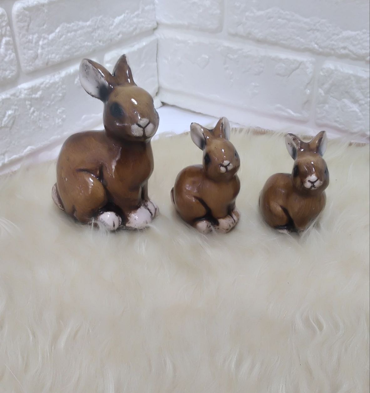 مجسمه خرگوش کوچک 3عددی (پست پیشتاز پس کرایه)