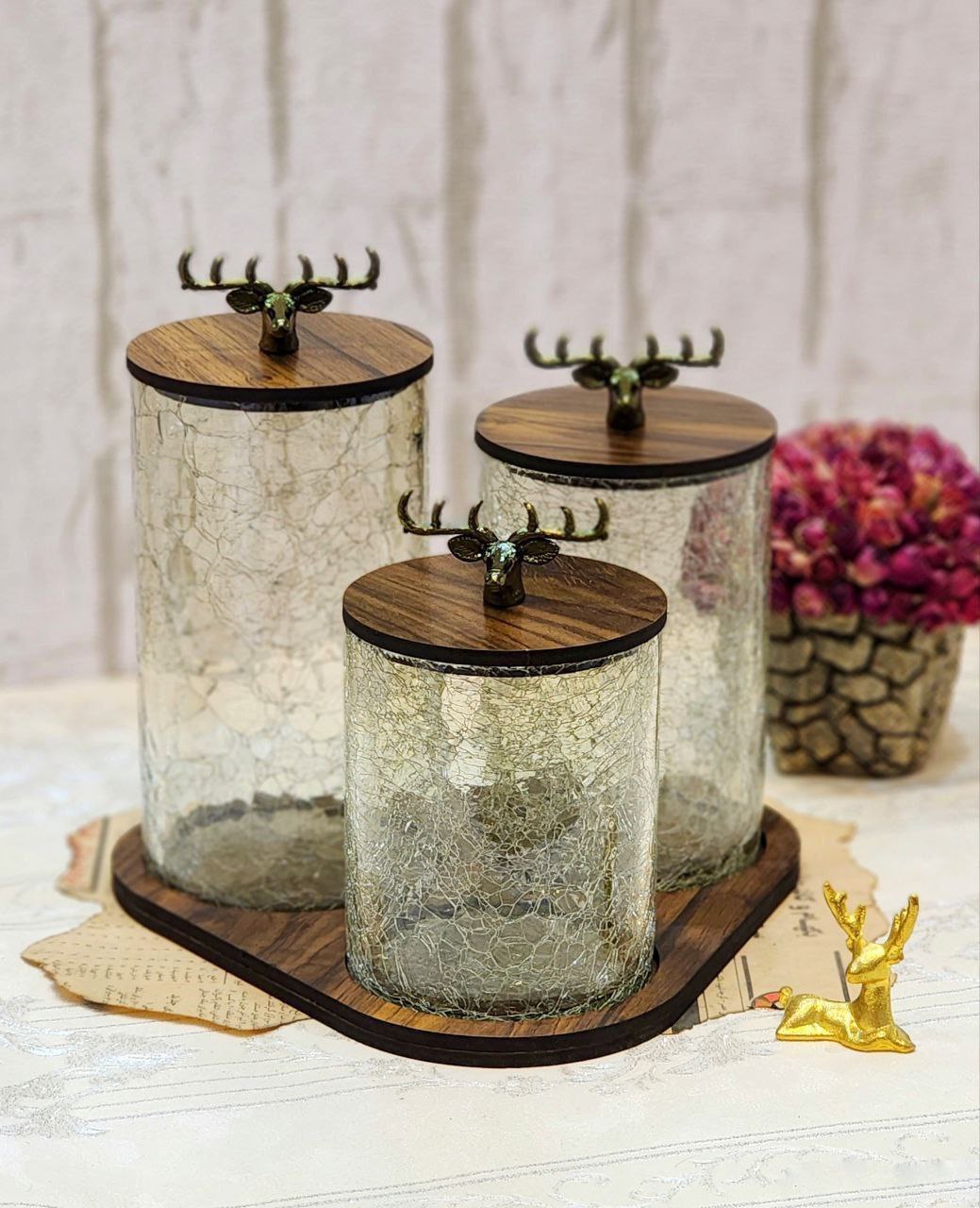 پا سماوری مثلثی 3 عددی گوزن دلوین (پست پیشتاز پس کرایه)