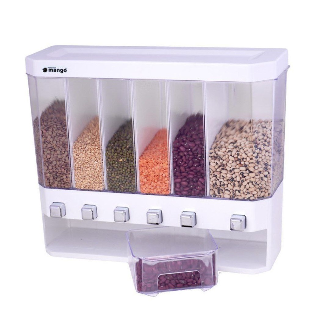 دیجی سیمیا - کشوحبوبات6خانه دکمه ایی پیمانه دار (پست پیشتاز پس کرایه)