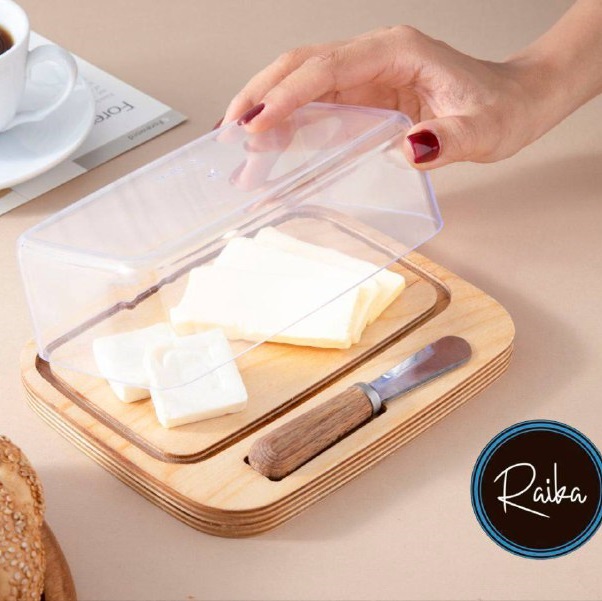 کره خوری چوبی با کارد رایکا (پست پیشتاز پس کرایه)