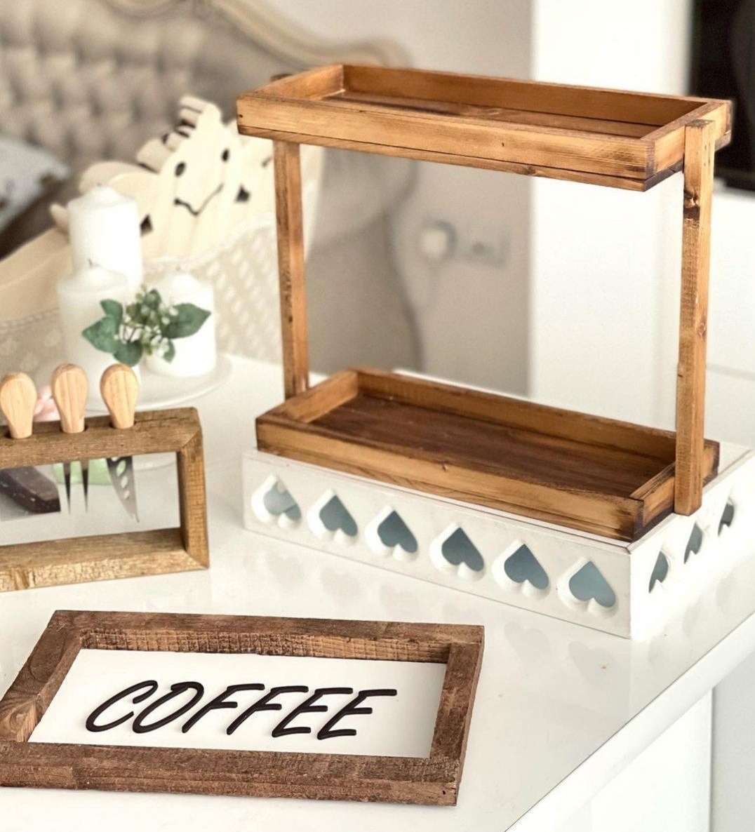 - استند چوبی مستطیل دوطبقه مبلمونسرا مدل 278369