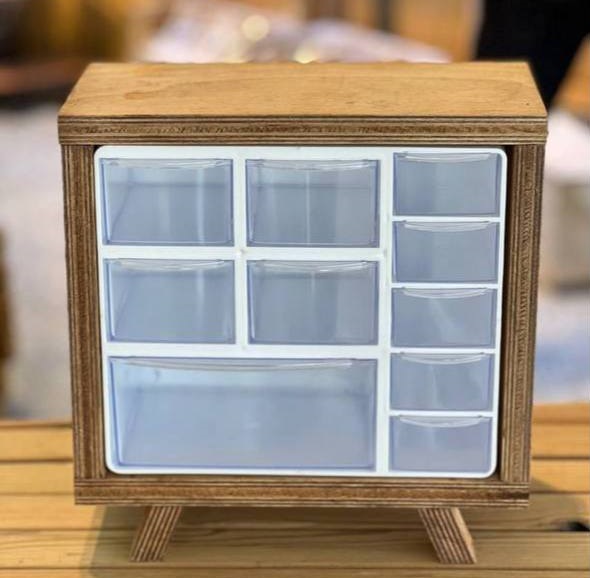 باکس چوبی به همراه فایل مربع (پست پیشتاز پس کرایه)