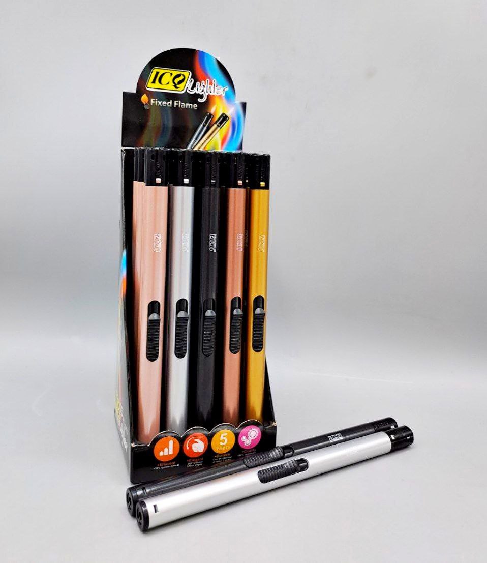 فندک قلمی 5 رنگ سیلور (25 عددی) (پست پیشتاز پس کرایه)