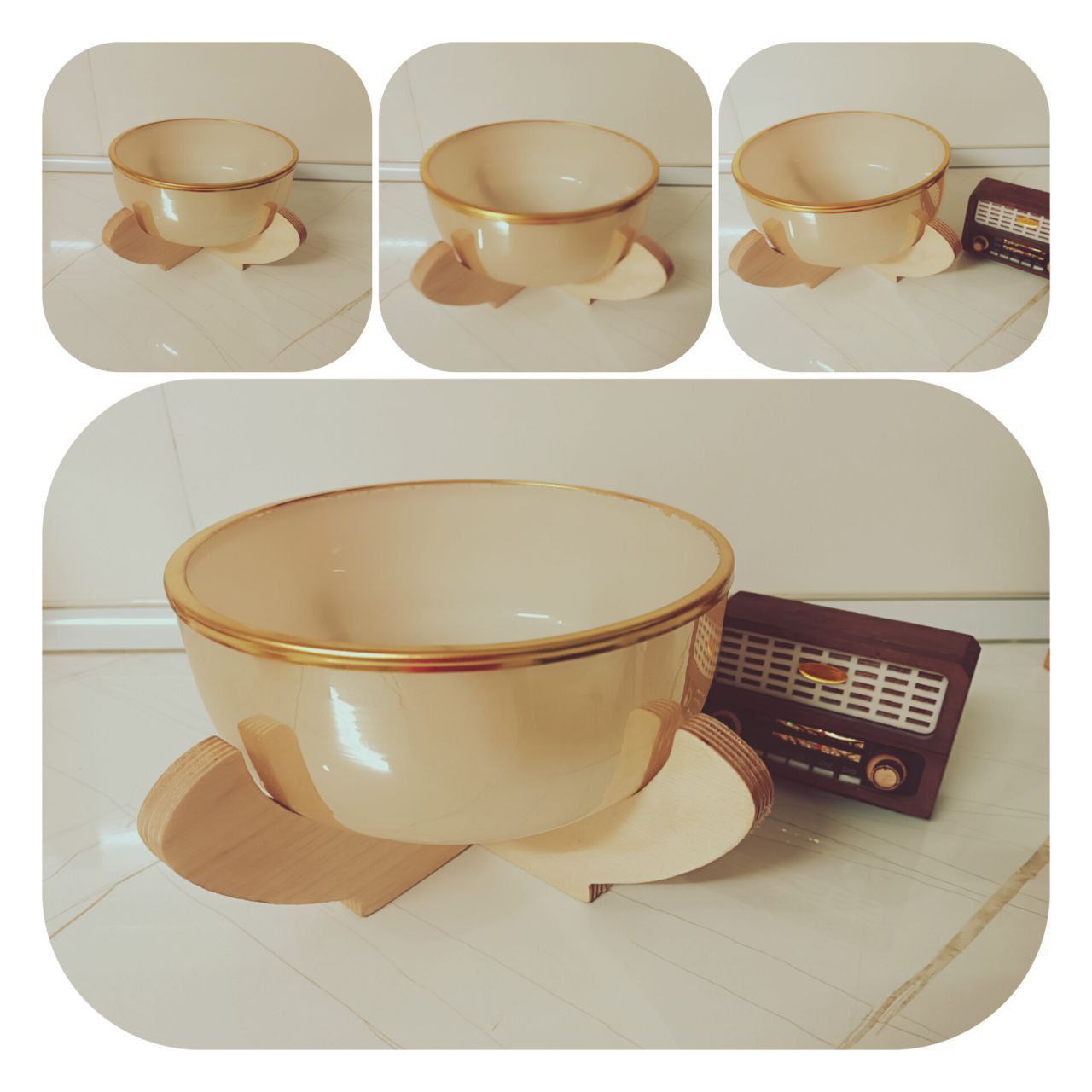 آجیل خوری کاراملی با استند چوبی (پست پیشتاز پس کرایه)