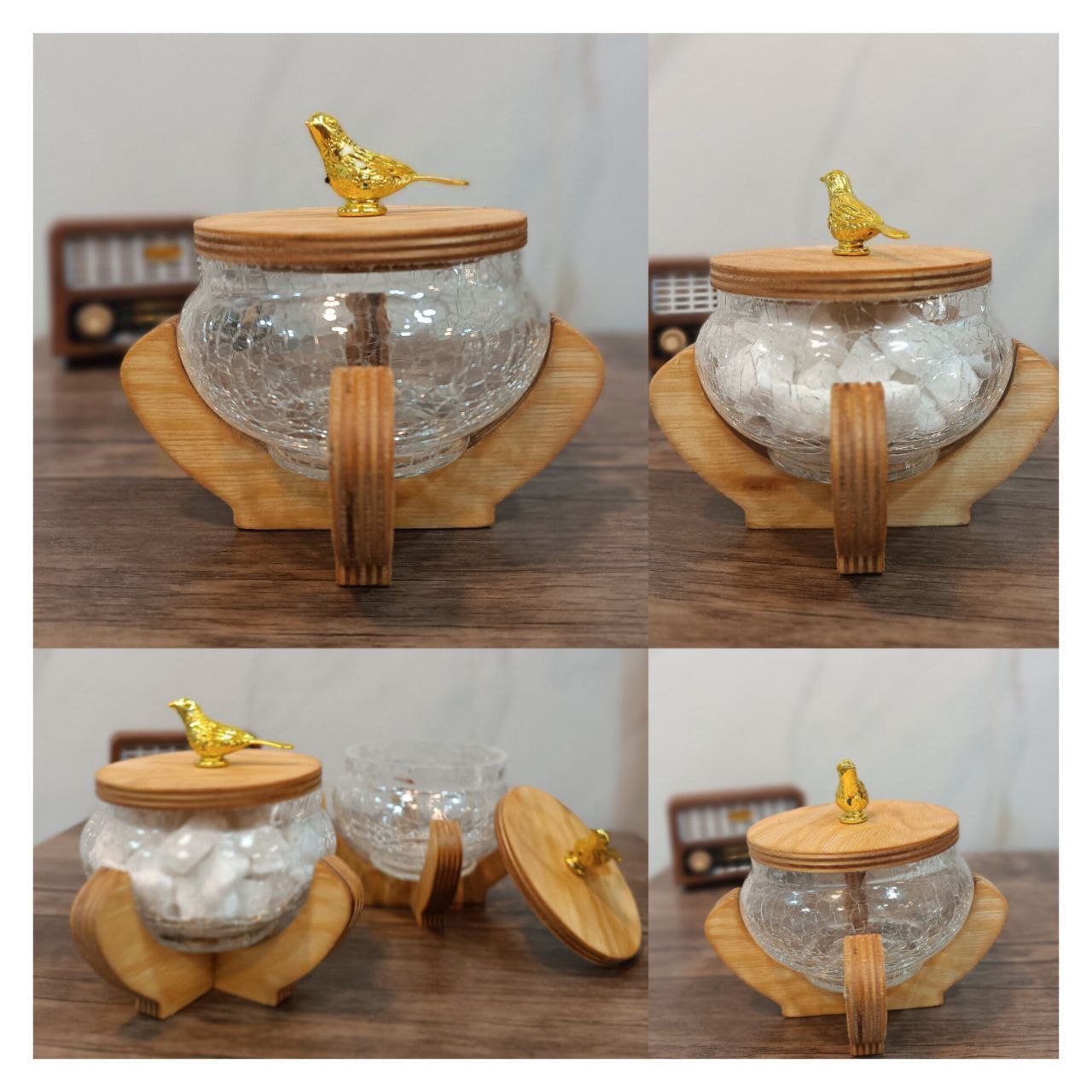 قندان آبگز با درب و استند چوبی (پست پیشتاز پس کرایه)