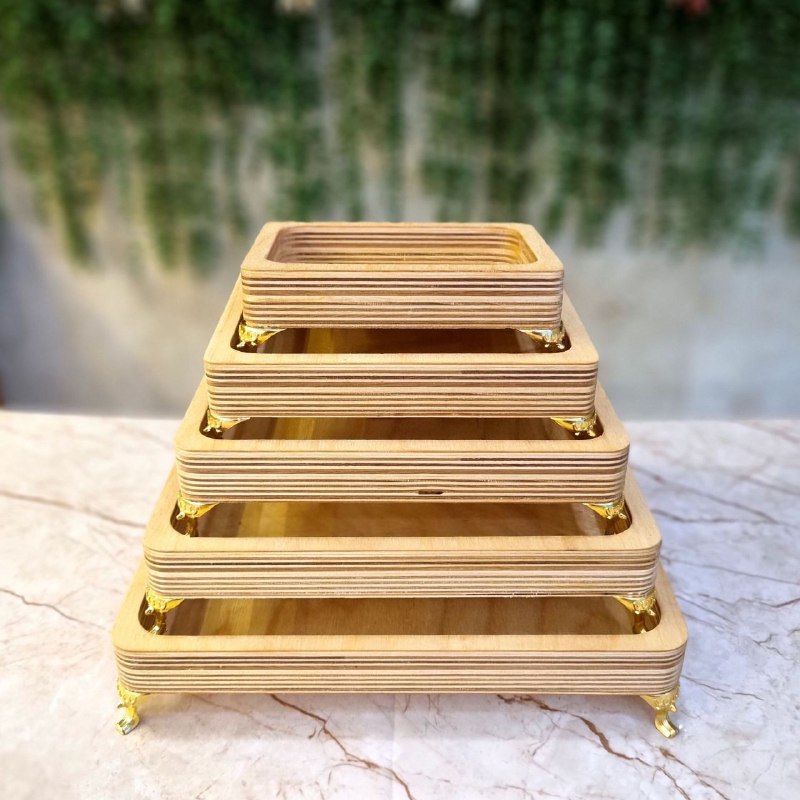 سینی 5 تیکه پایه دار مستطیل (پست پیشتاز پس کرایه)