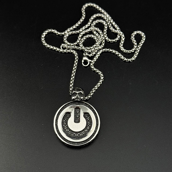 گردنبند گنگ اسکلت سیاه قلم کد 10519