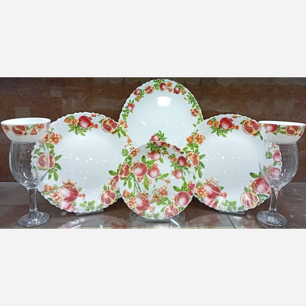 سرویس آرکوپال پذیرایی 25 پارچه لب پیج برند دینو طرح انار مخصوص یلدا