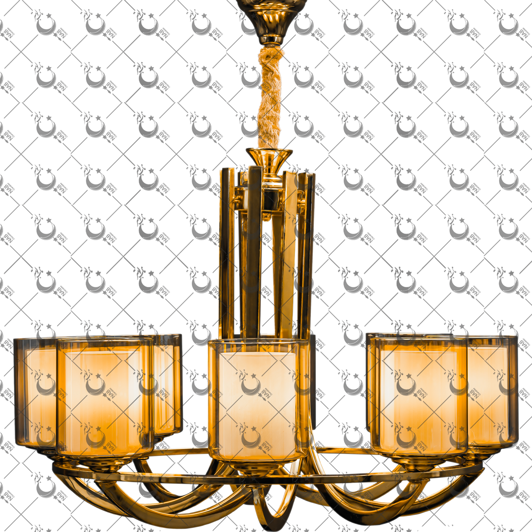 لوستر تک رینگ نئوکلاسیک ناب لوستر: 8 شعله با قابلیت سفارش 3 تا 15 شاخه، حباب دوگلس و ارتفاع قابل تنظیم