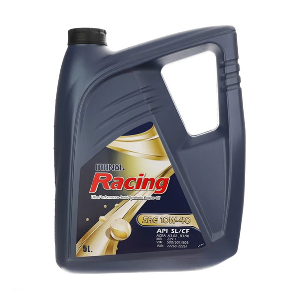 روغن موتور ایرانول ریسینگ 10W40 مدل API SL حجم 5 لیتر (هزینه ارسال پس‌کرایه)