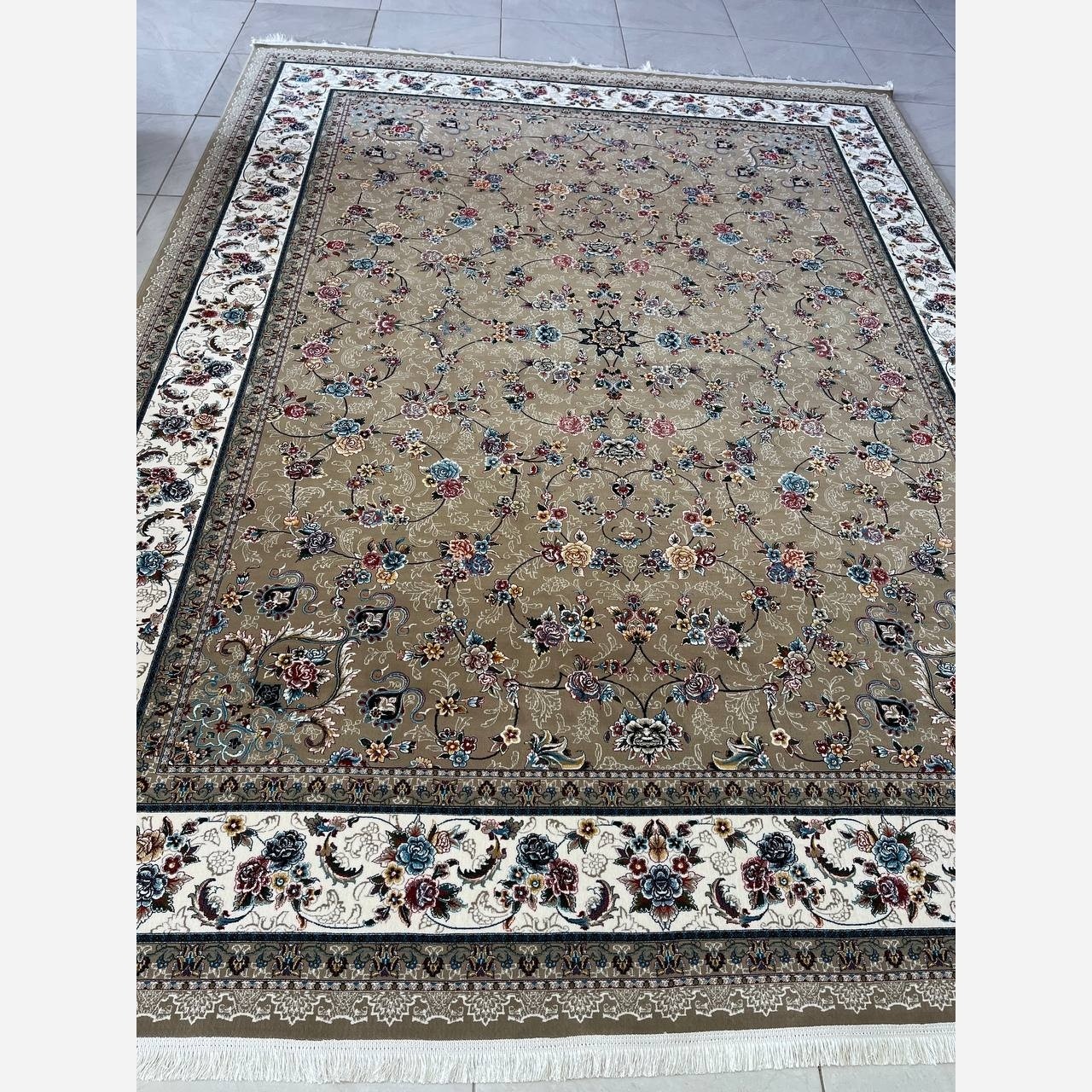 فرش 700 شانه تراکم 2550کد 9213 نسکافه ای  سنگین وزن