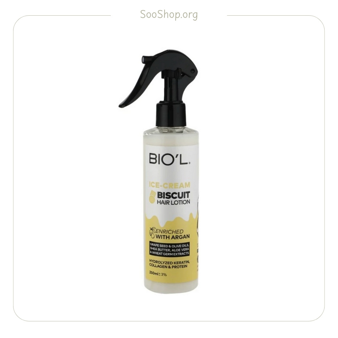 لوسیون مو بیول بستنی بدون آبکشی (اصل) حجم 150 میل | Biol Leave-in Hair Treatment Ice Cream