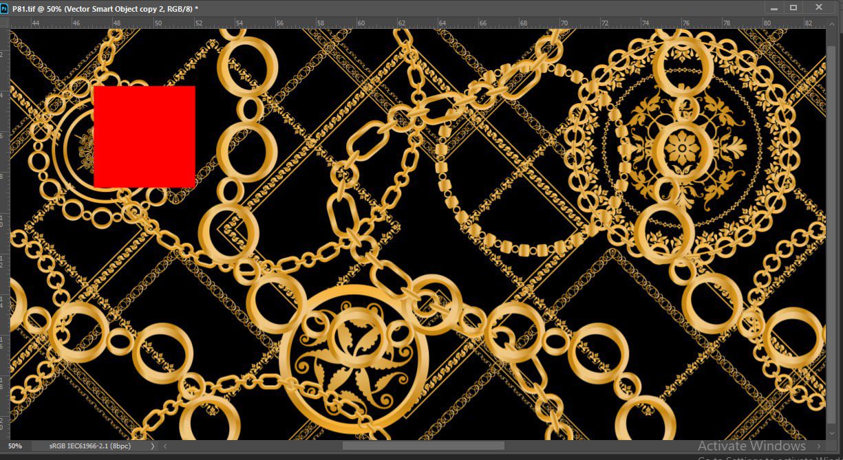 پارچه پترن طرح  زنجیر طلایی برند رسام