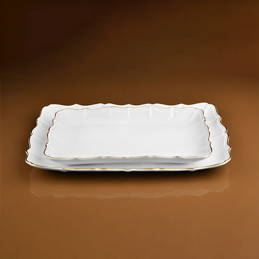 دیس مستطیل کوچک ریوان خط طلا کد 10073