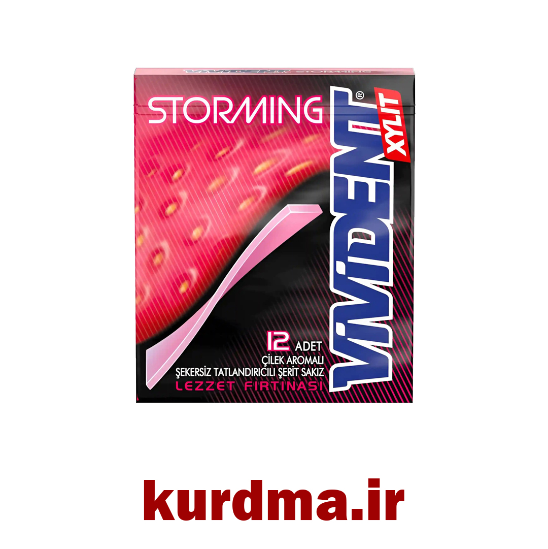 آدامس سخت بدون شکر با طعم توت فرنگی 12 عددی Vivident (عمده و خرده)