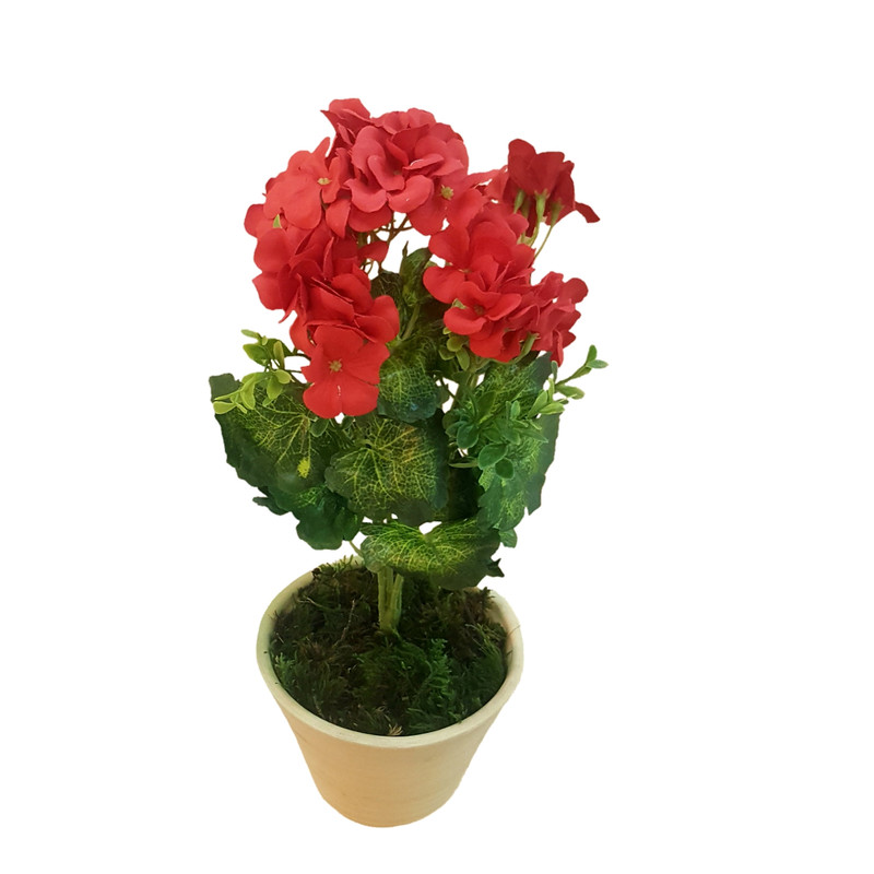 گلدان به همراه گل مصنوعی مدل شمعدانی کد KJJ889