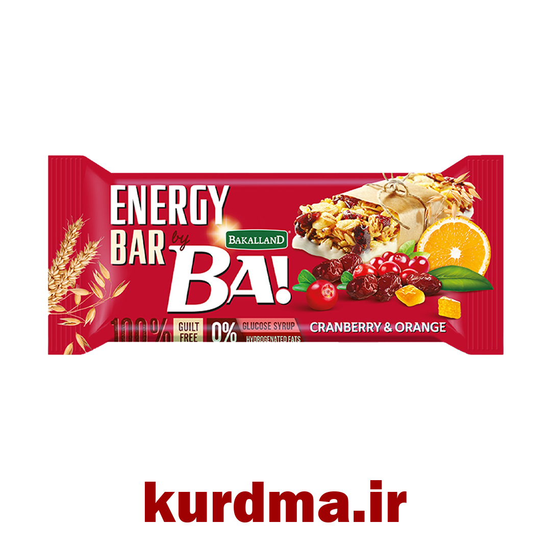 بار انرژیزا با طعم کرنبری و پرتقال Bakalland ( عمده و خرده )
