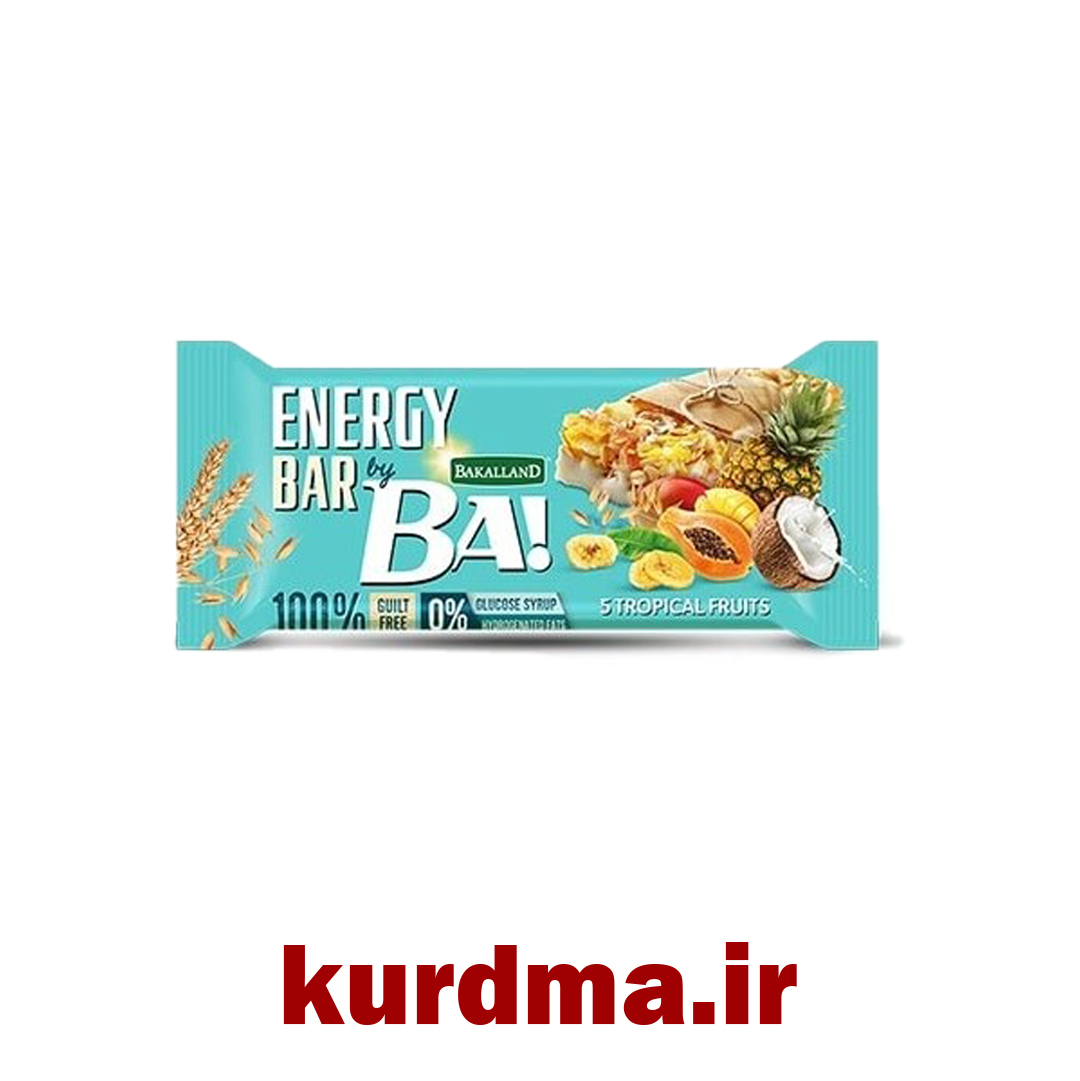 بار انرژیزا با طعم ترکیبی 5 میوه گرمسیری Bakalland ( عمده و خرده )