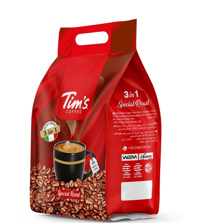 قهوه فوری 3 در یک تیمز بسته 48 عددی