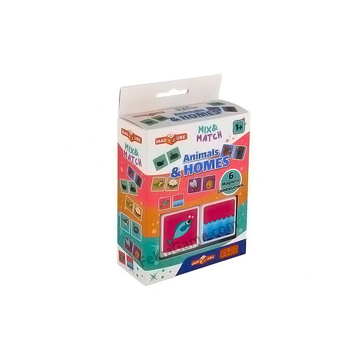 بازی مکعب مگنتی دو تایی حیوان و لانه بازی با مغناطیس