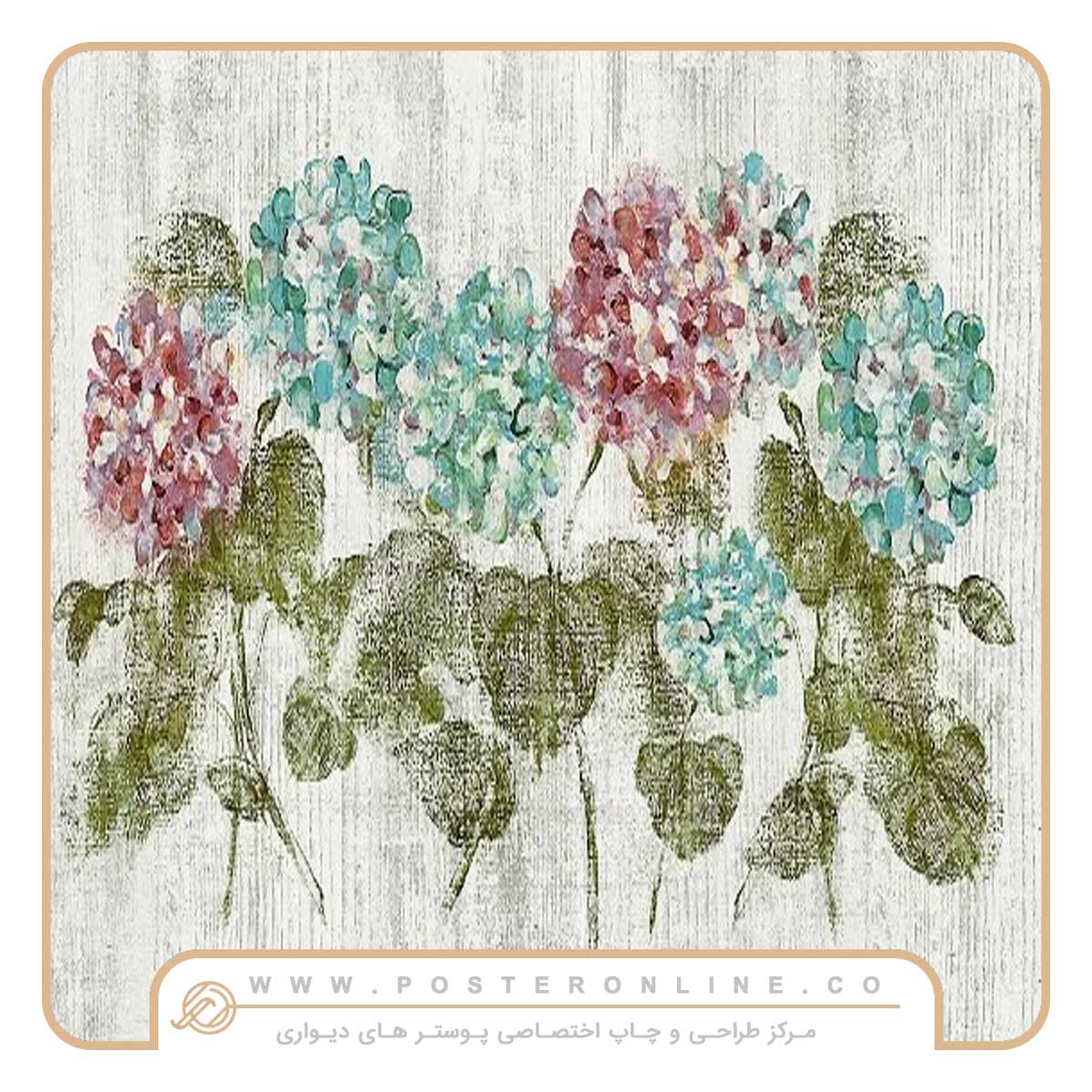 پوستر دیواری گل سه بعدی شقایق شرقی آبرنگی طبیعی کد mt-1017
