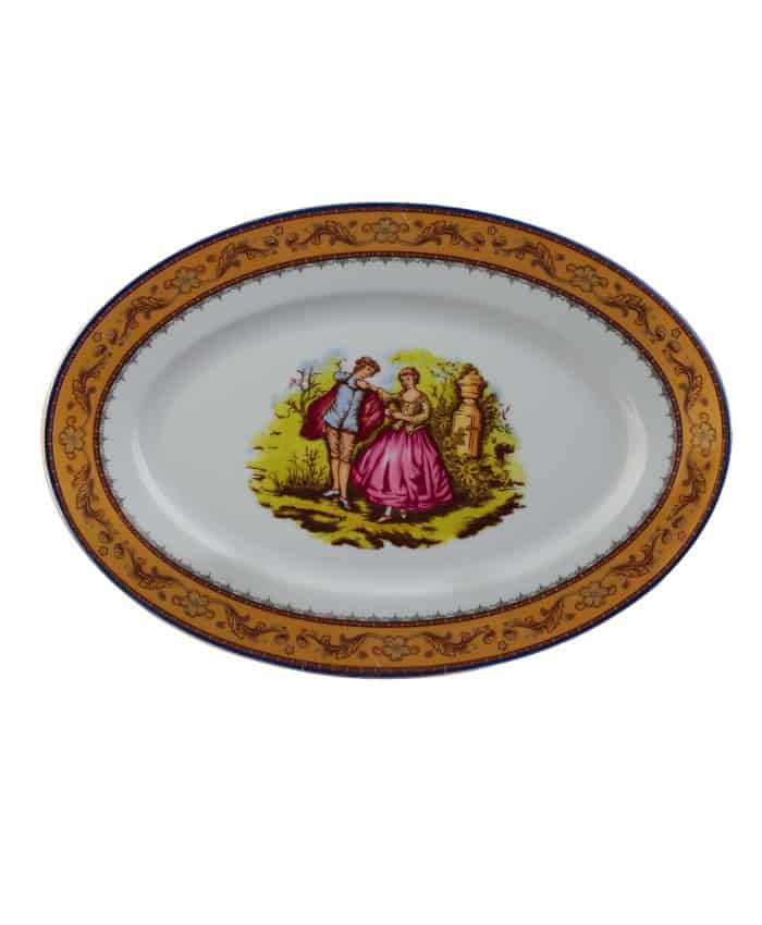 دیس چینی بیضی طرح لمونژ سایز 30 برند تقدیس