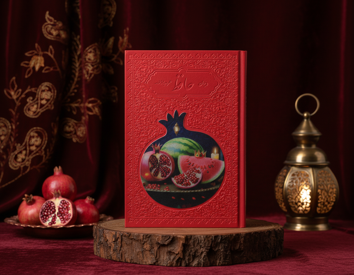 کتاب دیوان حافظ همراه با فالنامه جیبی بدون قاب طرح انار