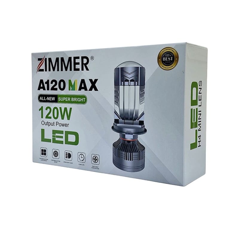 هدلایت لنزدار H4 زیمر 120 وات A120 MAX ( پس کرایه )