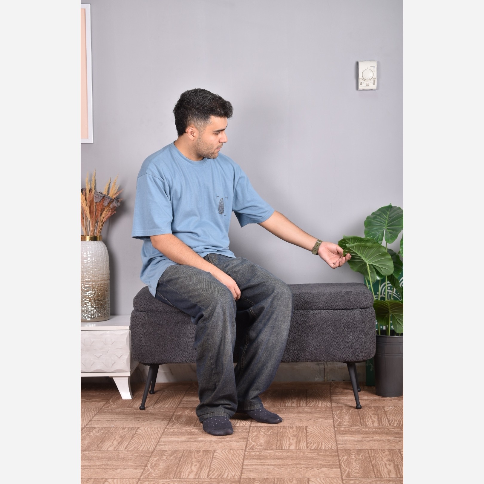 پاف باکس خم پارچه تدی راکاوود