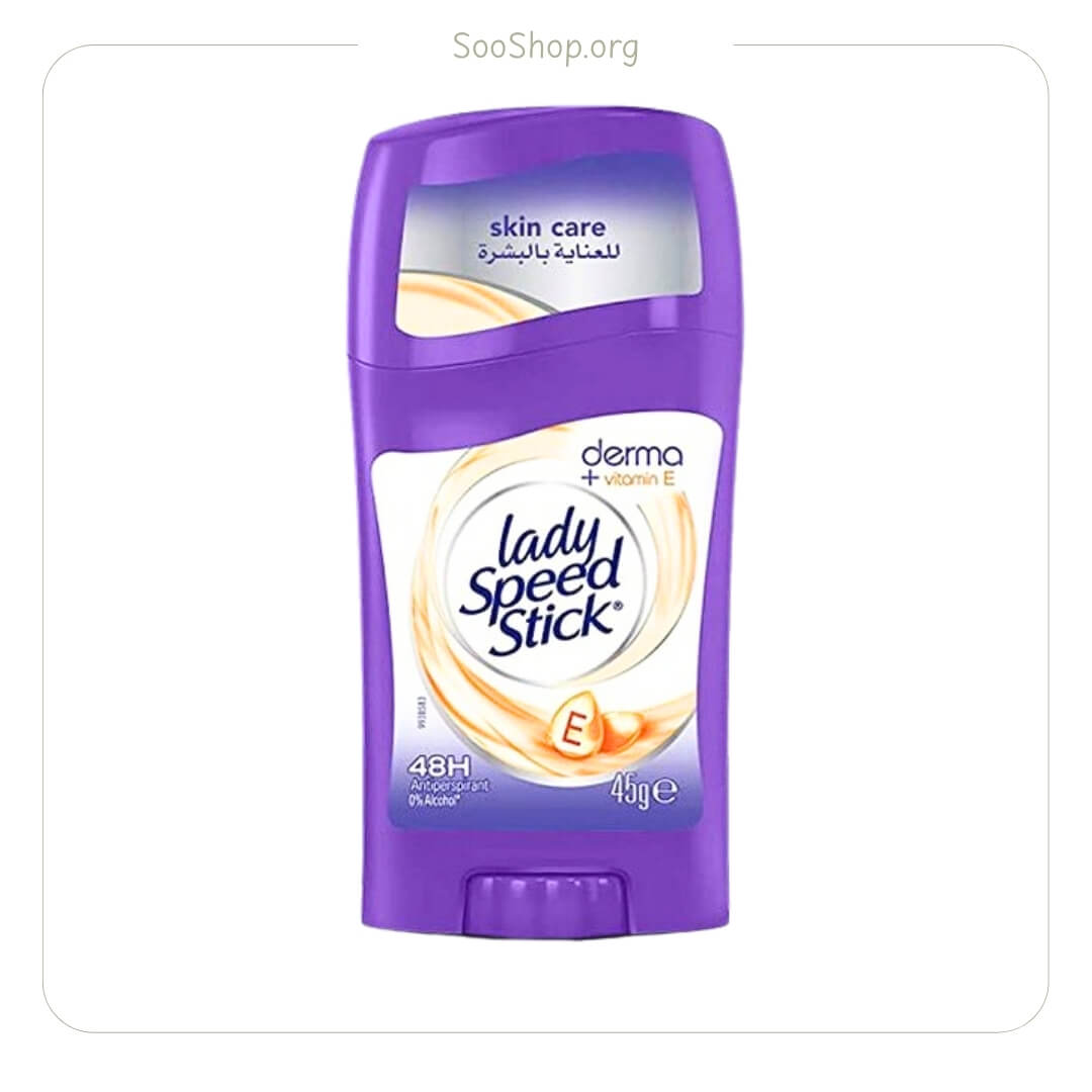 استیک ضد تعریق جامد درما زنانه لیدی اسپید (48 ساعته) (اصل) | Lady Speed Stick Derma +48H Antiperspirant